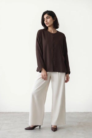 Drawstring Wide-Leg Trousers