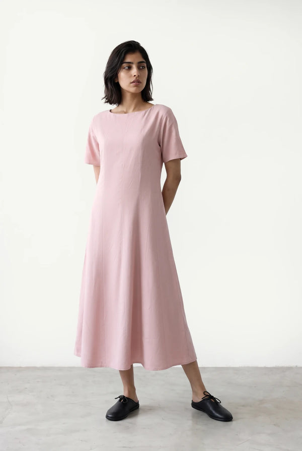 Panelled Flare Midi Dress