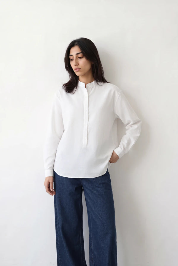 Mandarin Collar Button Shirt