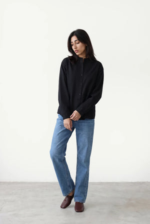 Mandarin Collar Button Shirt