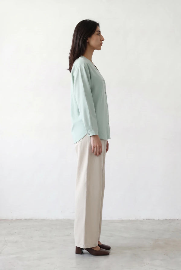 V-Neck Button Through Shirt
