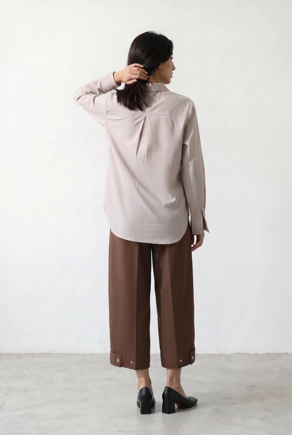 Pleated Adjustable Barrel Pants