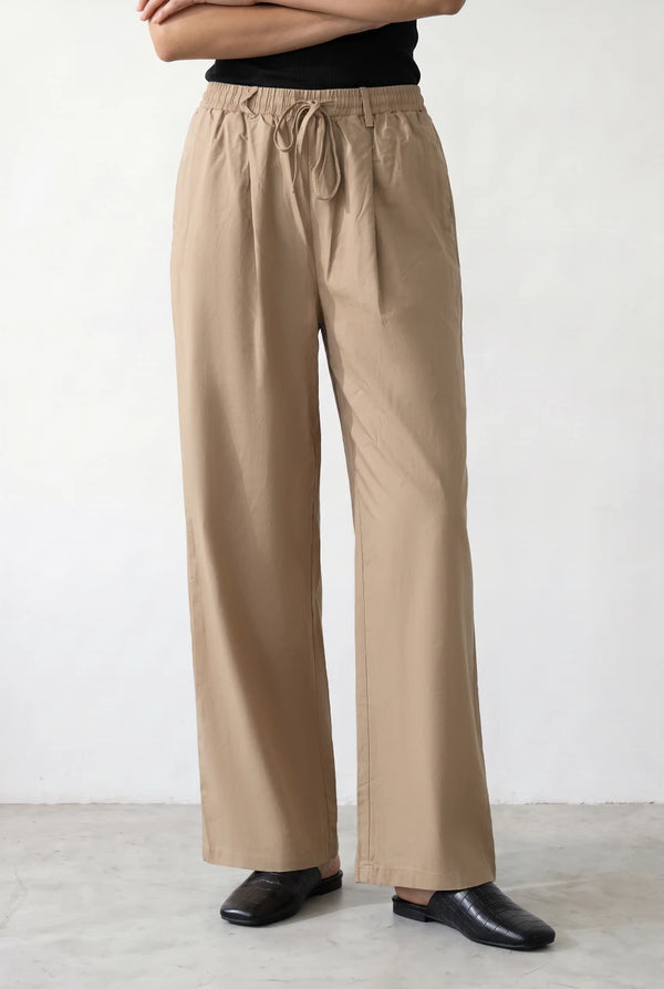 Drawstring Wide-Leg Trousers