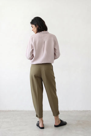 Slouchy Pants With Buckled Hem