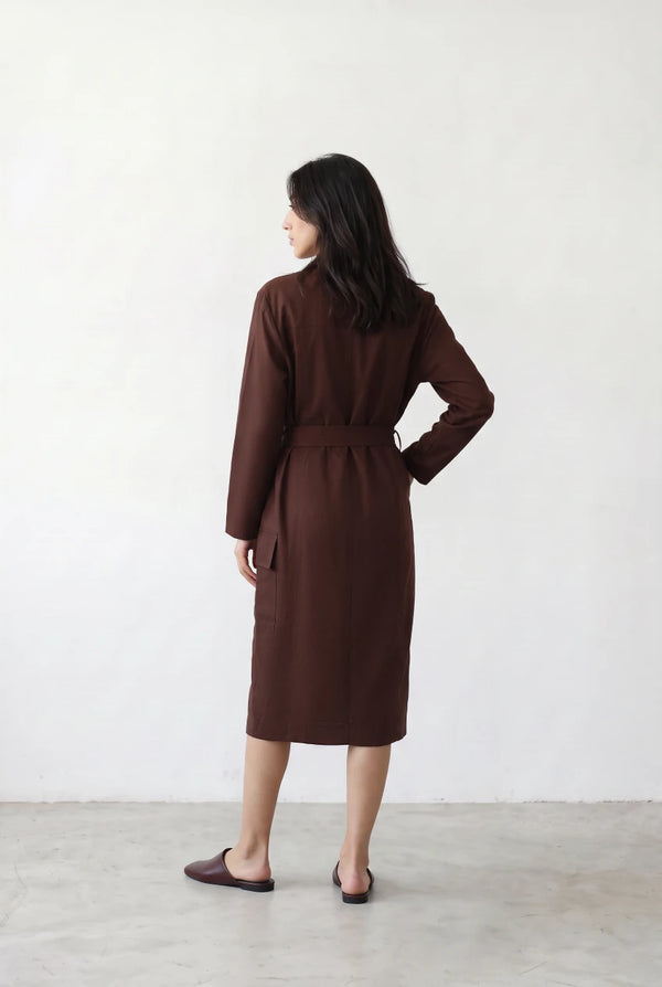 Belted Utility Midi Dress
