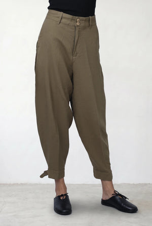 Slouchy Pants With Buckled Hem