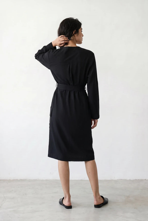 Belted Utility Midi Dress