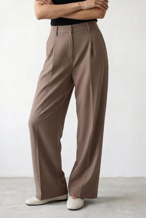 Pleated Wide-Leg Pants