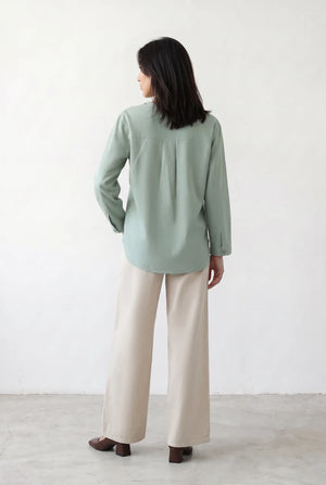 V-Neck Button Through Shirt