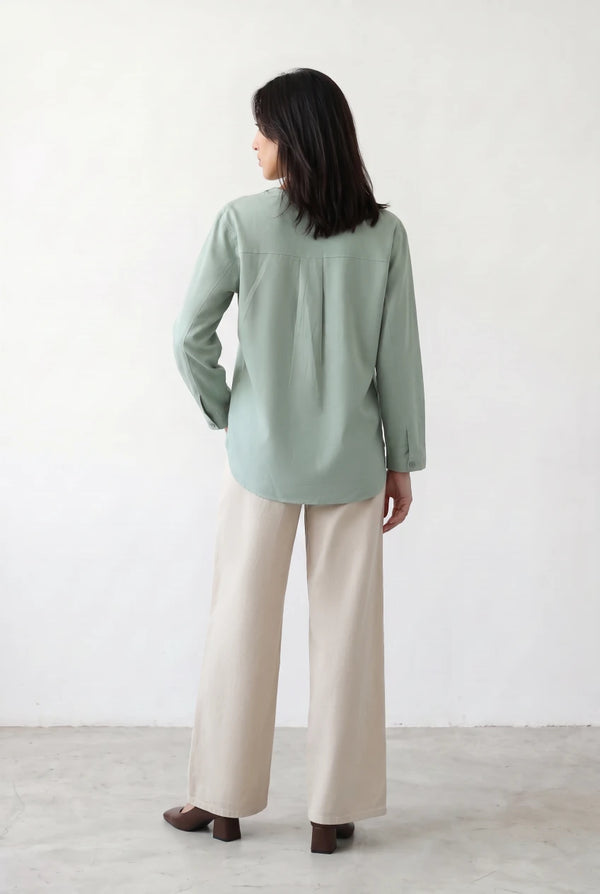 V-Neck Button Through Shirt