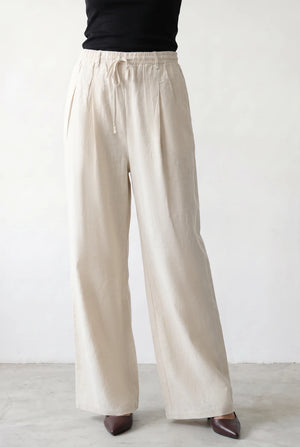 Drawstring Wide-Leg Trousers