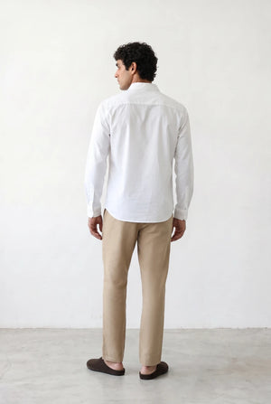 LINEN WIDE DRAWSTRING TROUSERS