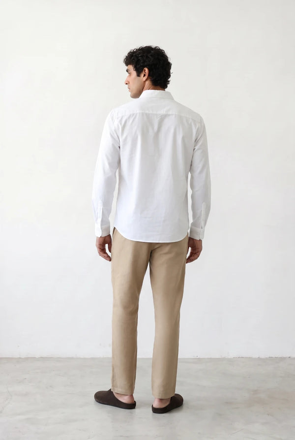 LINEN WIDE DRAWSTRING TROUSERS