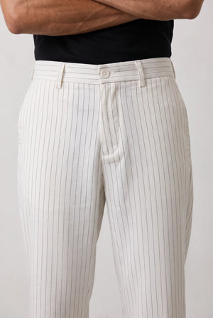 STRIPED LINEN BLEND PANTS