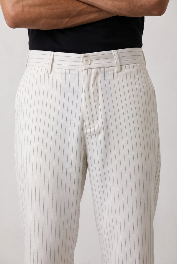 STRIPED LINEN BLEND PANTS