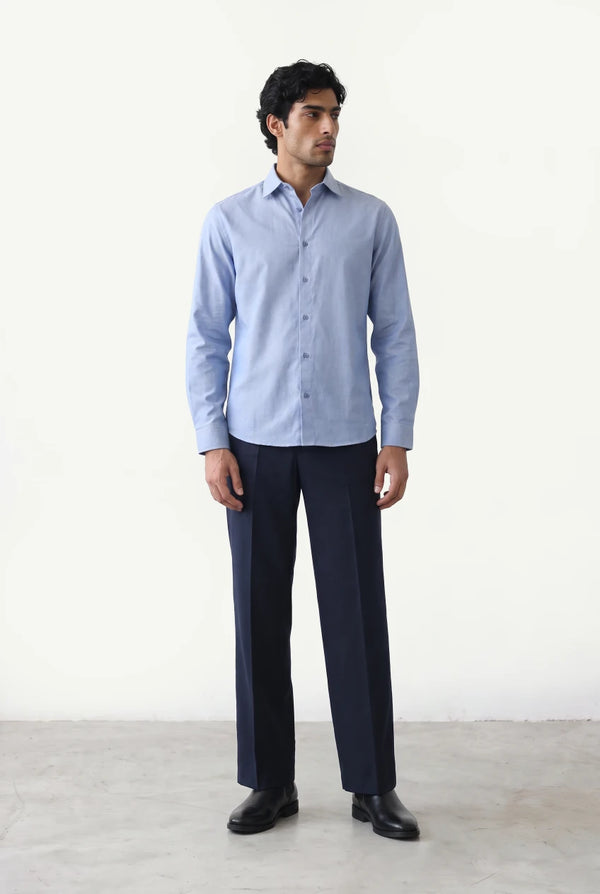 Straight-Leg Cotton Trousers