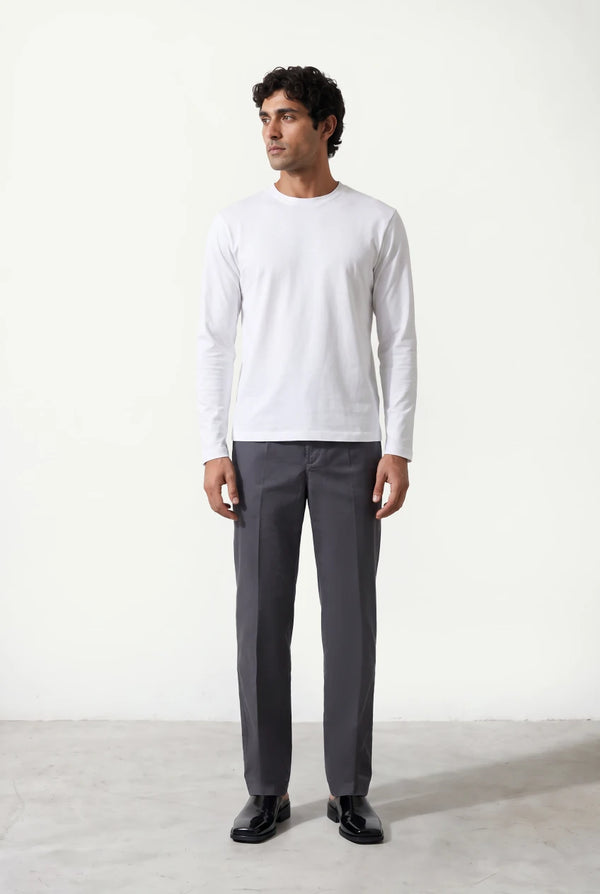 Straight-Leg Cotton Trousers