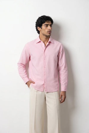 PLEATED WIDE-LEG LINEN PANTS