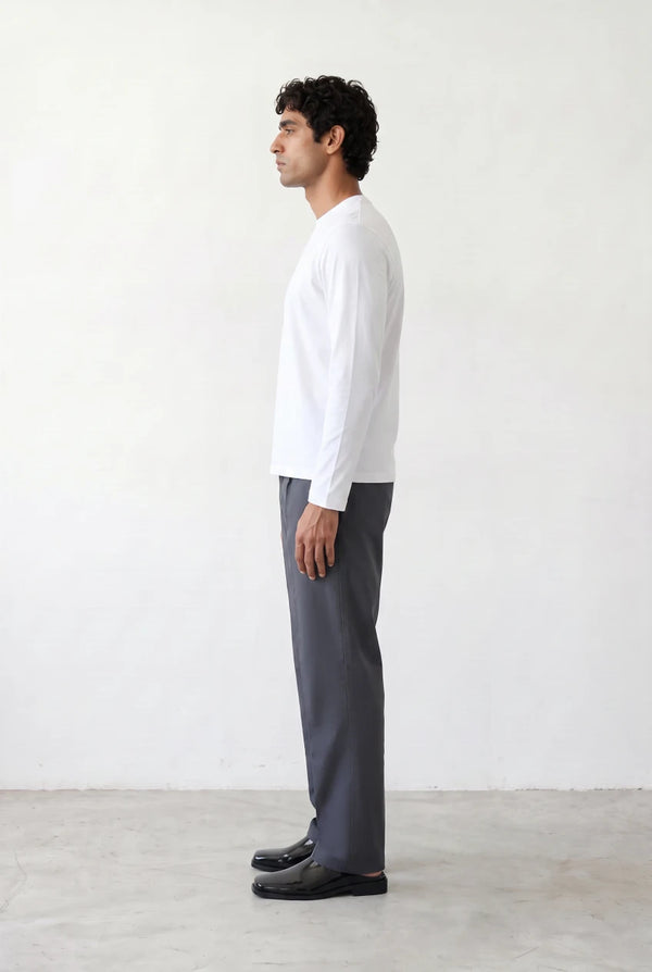 Straight-Leg Cotton Trousers