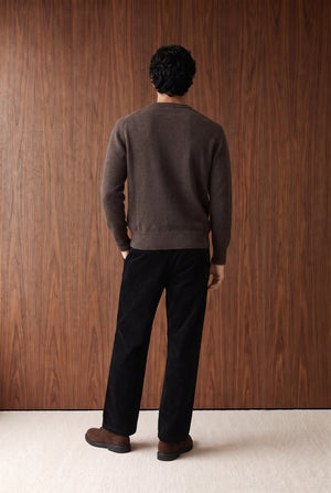 Raglan Knit Jumper - BROWN MELANGE