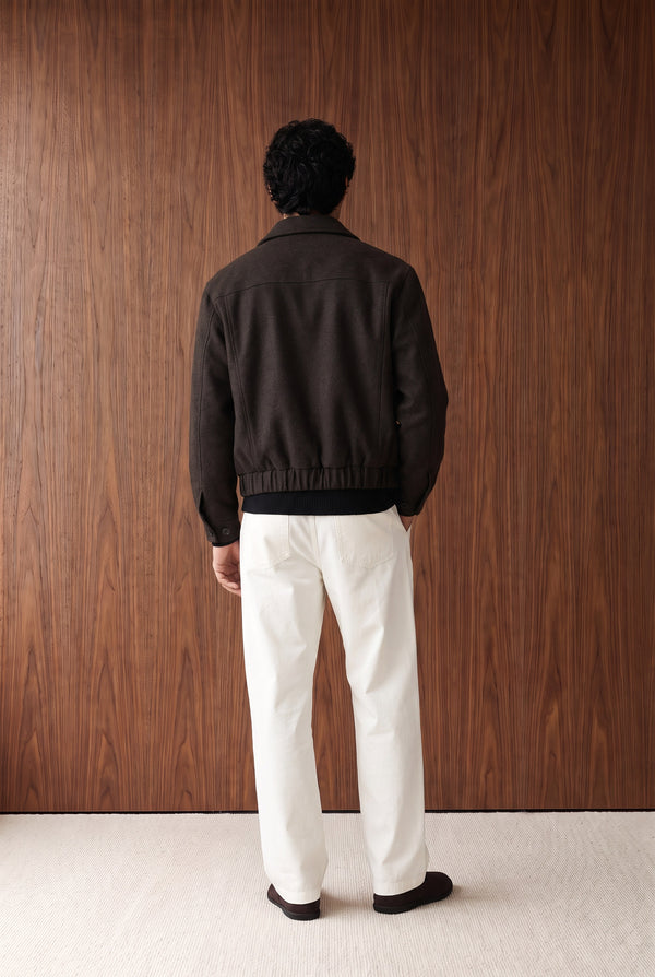 Regular-Fit Zip-Up Jacket - DARK CHARCOAL