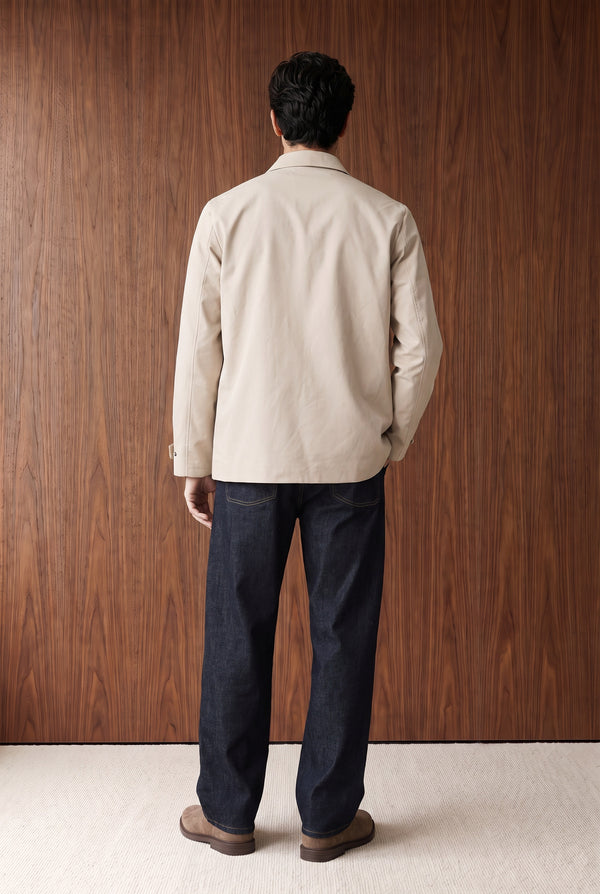 Minimal Button-Front Overcoat - SAND