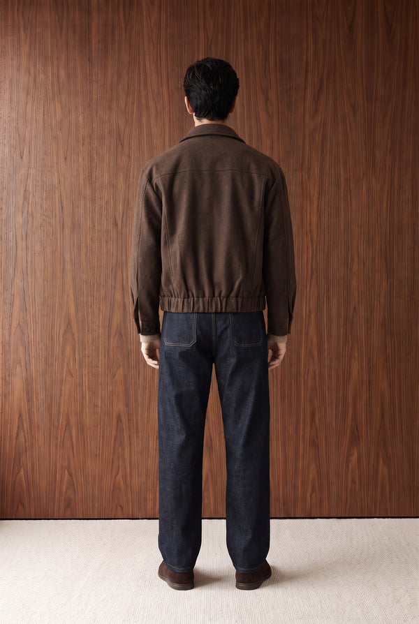 Regular-Fit Zip-Up Jacket - CHOCOLATE BROWN