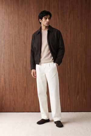 Regular-Fit Zip-Up Jacket - DARK CHARCOAL