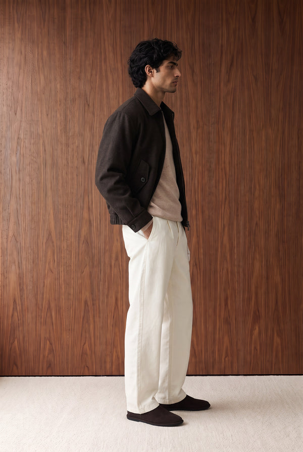 Regular-Fit Zip-Up Jacket - DARK CHARCOAL