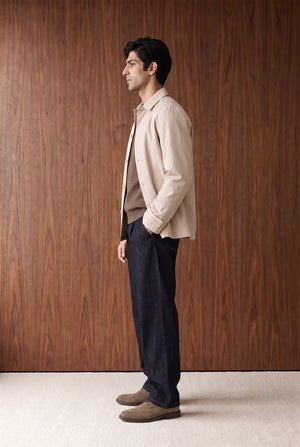 Minimal Button-Front Overcoat - SAND