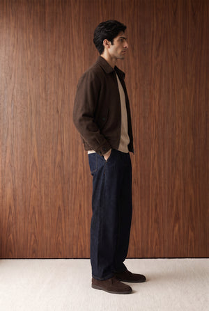 Regular-Fit Zip-Up Jacket - CHOCOLATE BROWN