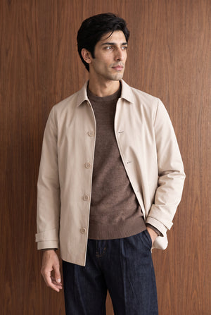 Minimal Button-Front Overcoat - SAND