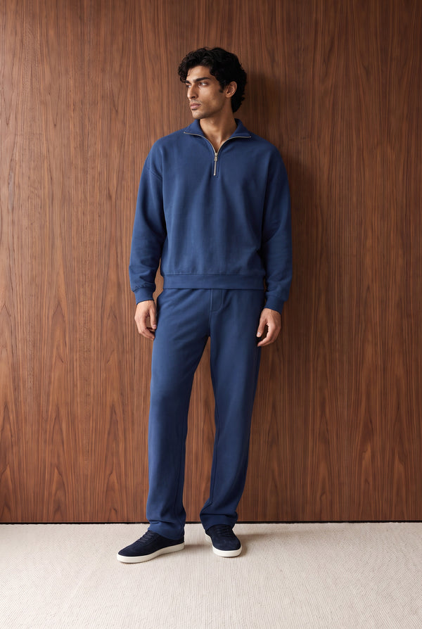 Quarter Zip Sweatshirt - NAVY BLUE