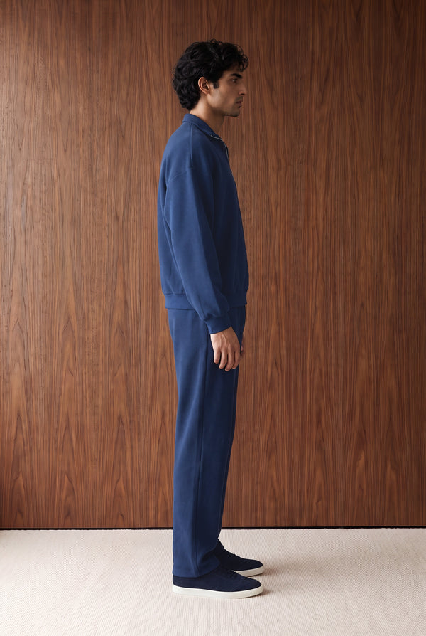 Quarter Zip Sweatshirt - NAVY BLUE