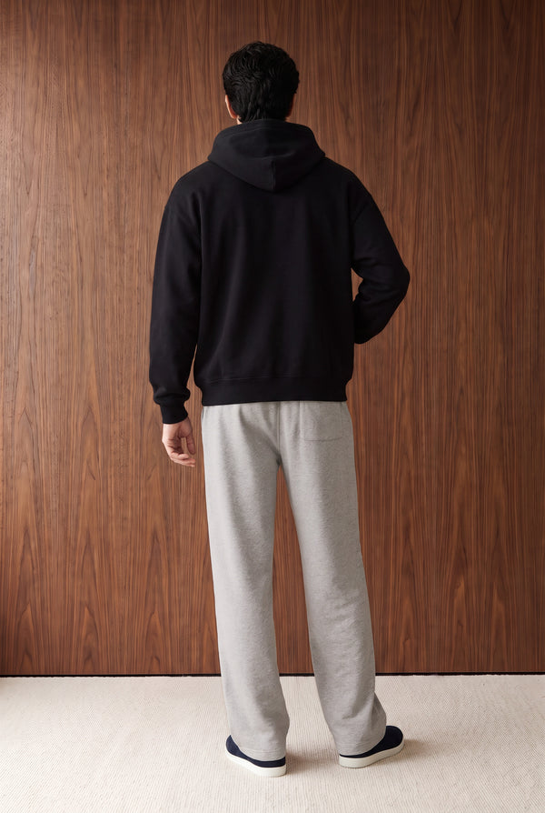 Relaxed Pullover Hoodie - BLACK