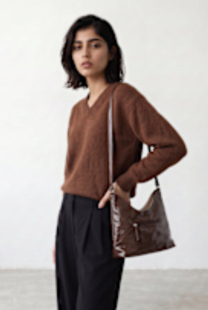 Reversible everyday tote - BROWN AND OFF WHITE