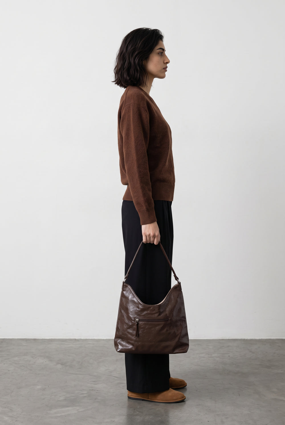 brown and off white