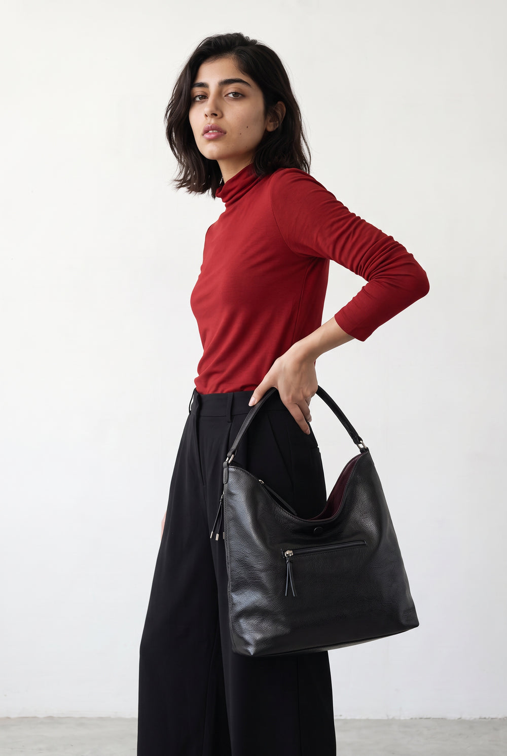 black and burgundy