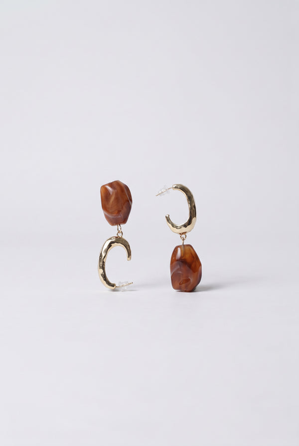 Sculpted Brown Stone earrings