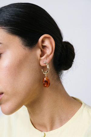 Sculpted Brown Stone earrings
