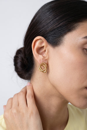 Gold-tone knot earrings