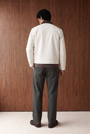 Contrast Canvas Jacket - ECRU