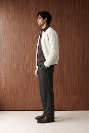 Contrast Canvas Jacket - ECRU