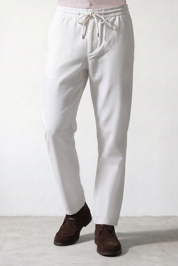 LINEN WIDE DRAWSTRING TROUSERS