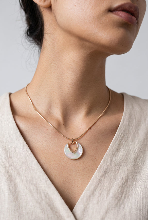 Marbled Crescent Necklace