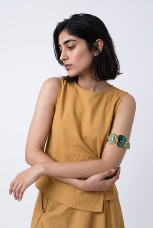 Geometric Stone-Accent Handcuff