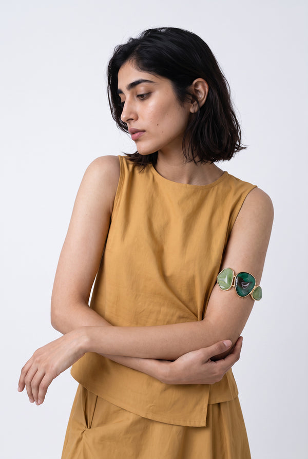 Geometric Stone-Accent Handcuff