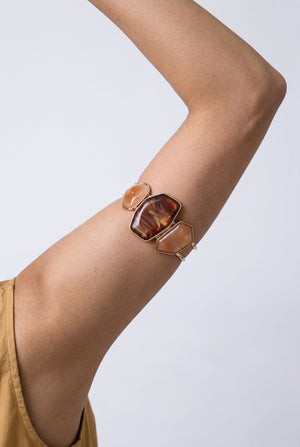 Geometric Stone-Accent Handcuff