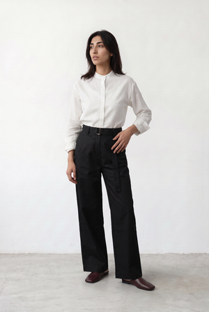 Cotton Lyocell Belted Pants