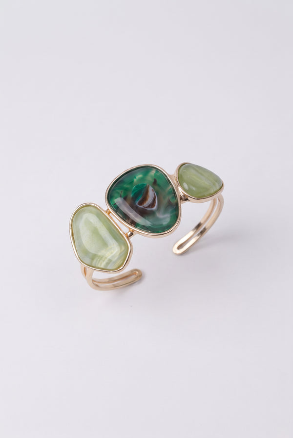 Geometric Stone-Accent Handcuff